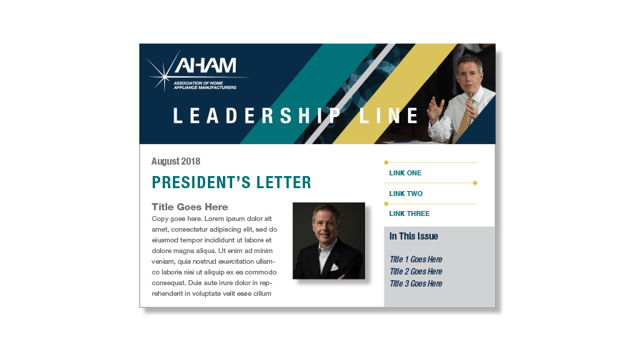 AHAM Leadership Line newsletter header
